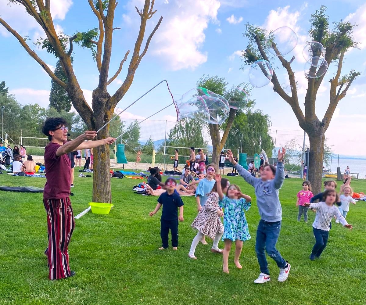 Animazione per feste bambini, bolle giganti